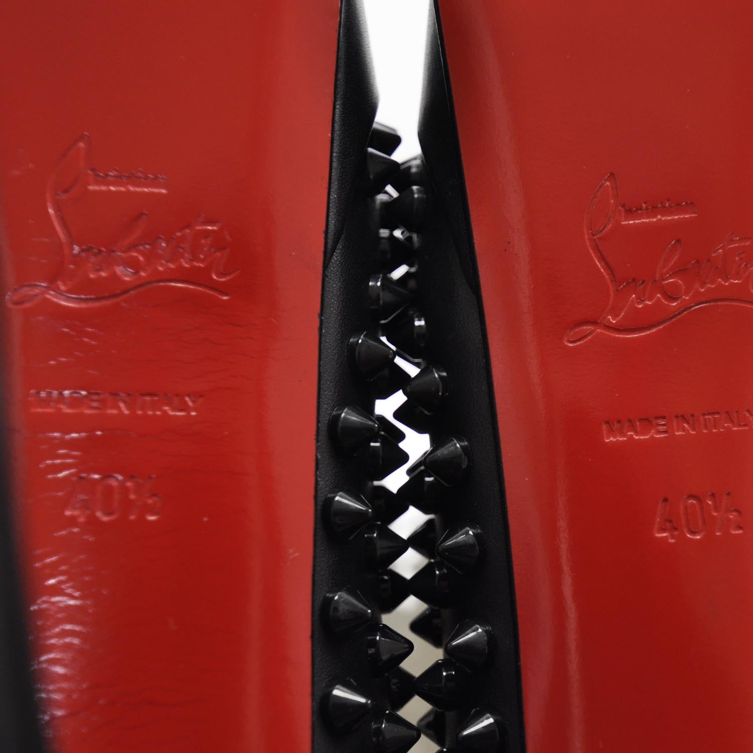 Christian Louboutin Calf Lady Peep Spikes VIP 150 Pumps 40.5 Black 6 of 7