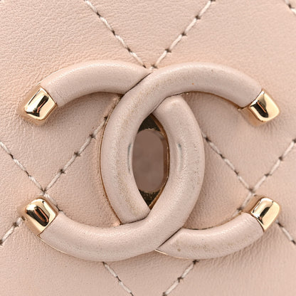 Chanel Calfskin Stitched Medium Covered CC Flap Bag Light Pink 12 of 12