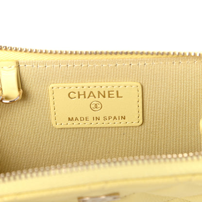 Chanel Caviar Quilted Key Holder Case Yellow 5 of 7