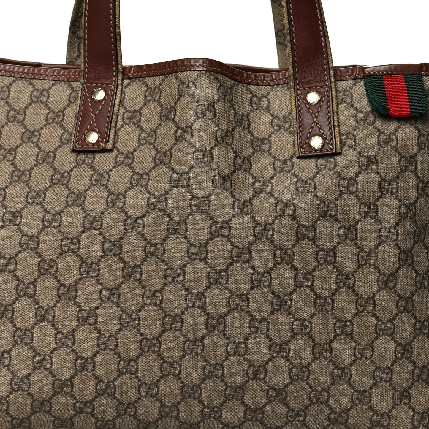 GG Plus Monogram Medium Signature Web Loop Tote Brown