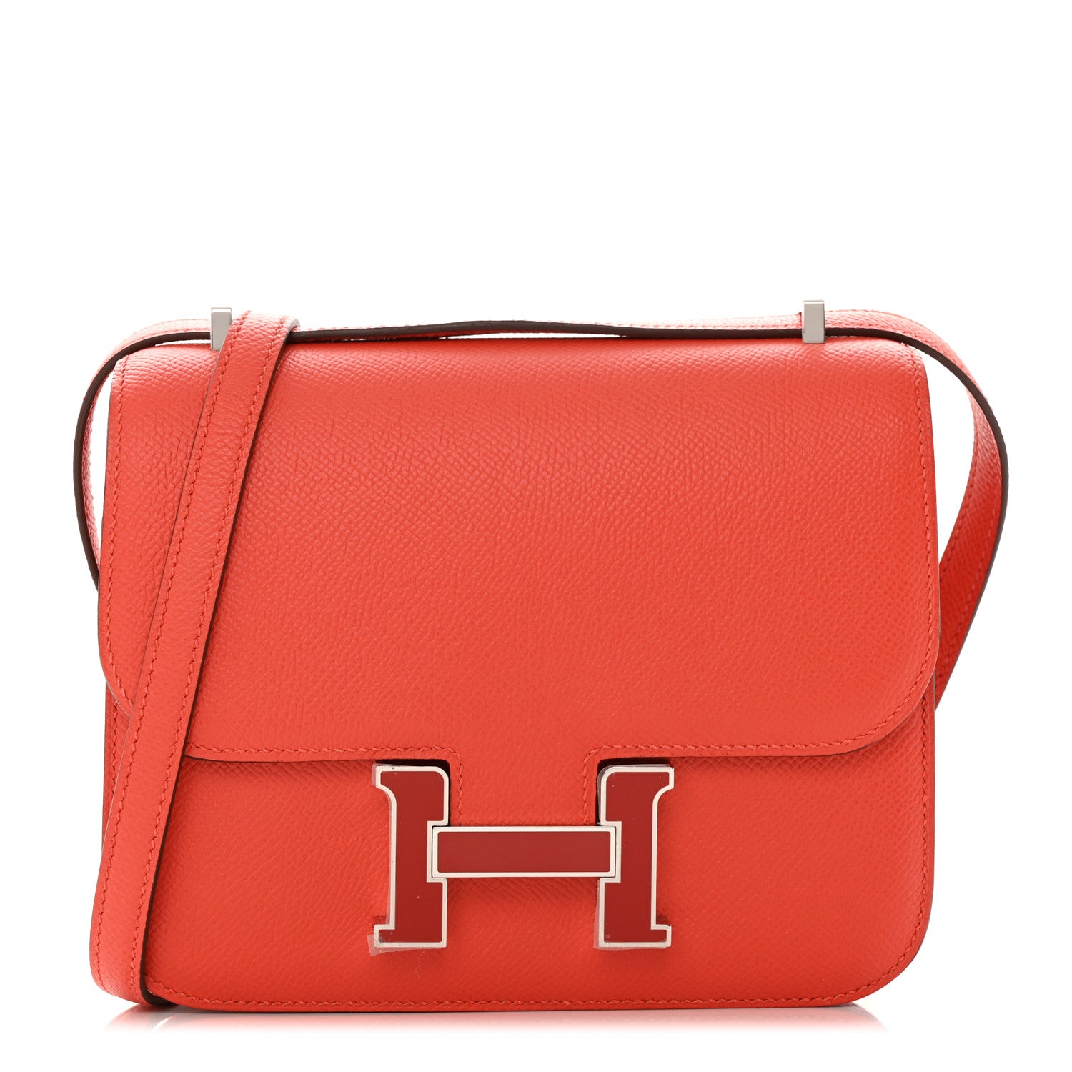 Hermes Epsom Enamel Constance 18 Capucine Sanguine 1 of 15