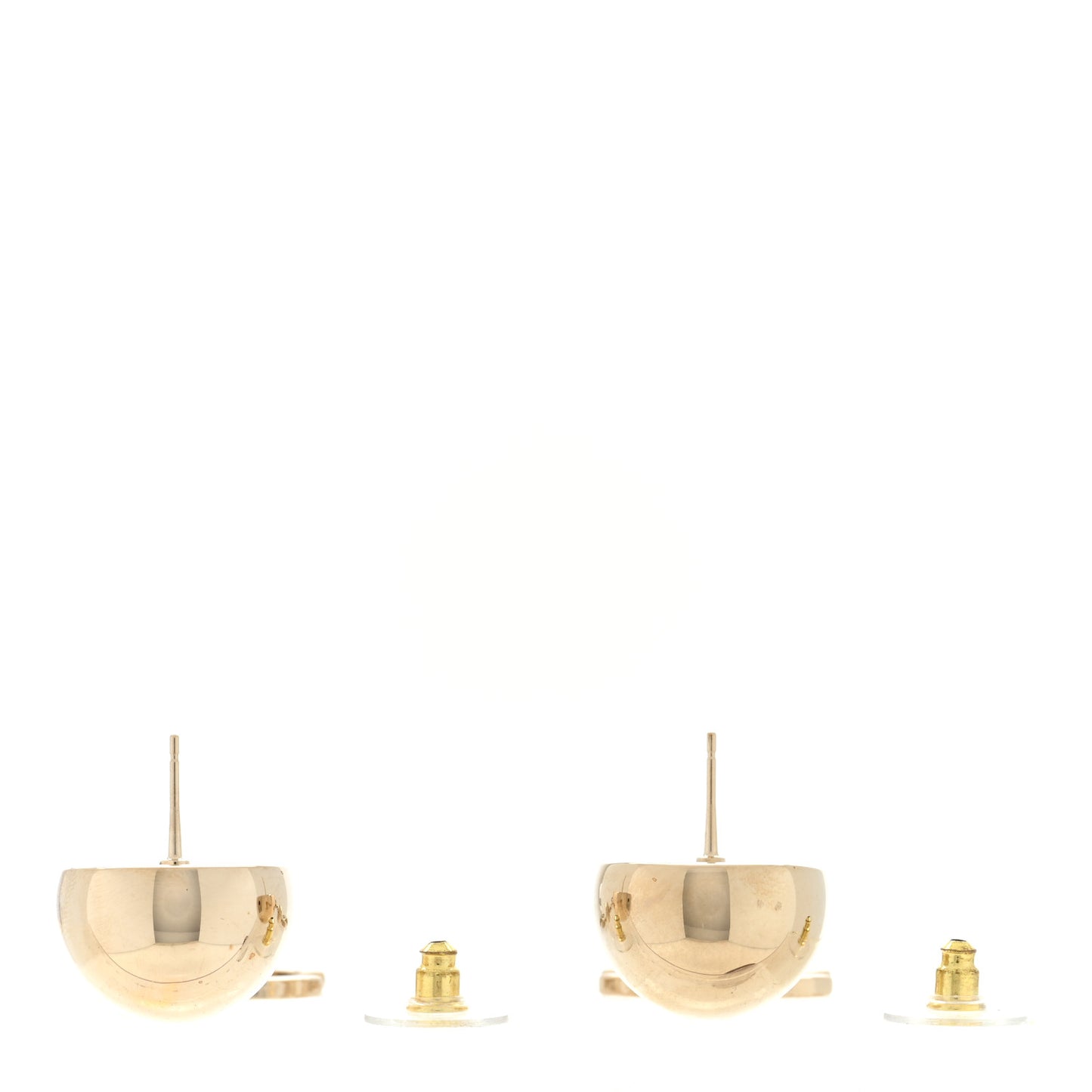 Metal CC Drop Earrings Gold