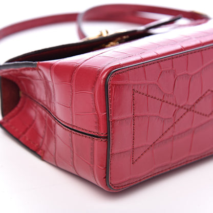 Mulberry Shiny Croc Calfskin Embossed Micro Seaton Red Berry 8 of 9