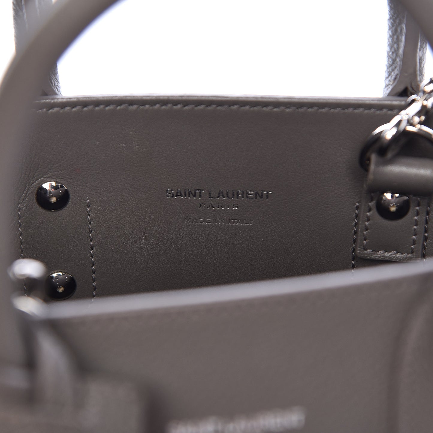 Grained Calfskin Nano Sac De Jour Fog