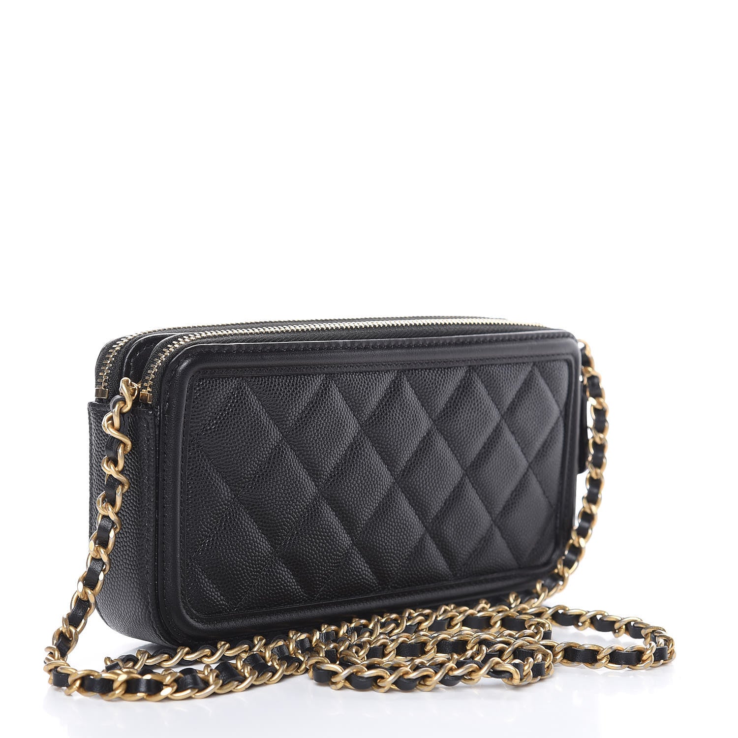 Chanel Caviar Quilted CC Filigree Clutch With Chain Black 3 of 13