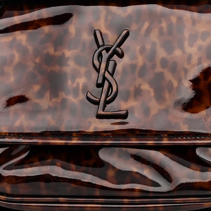 Saint Laurent Patent Monogram Baby Niki Chain Satchel Tortoiseshell 8 of 10