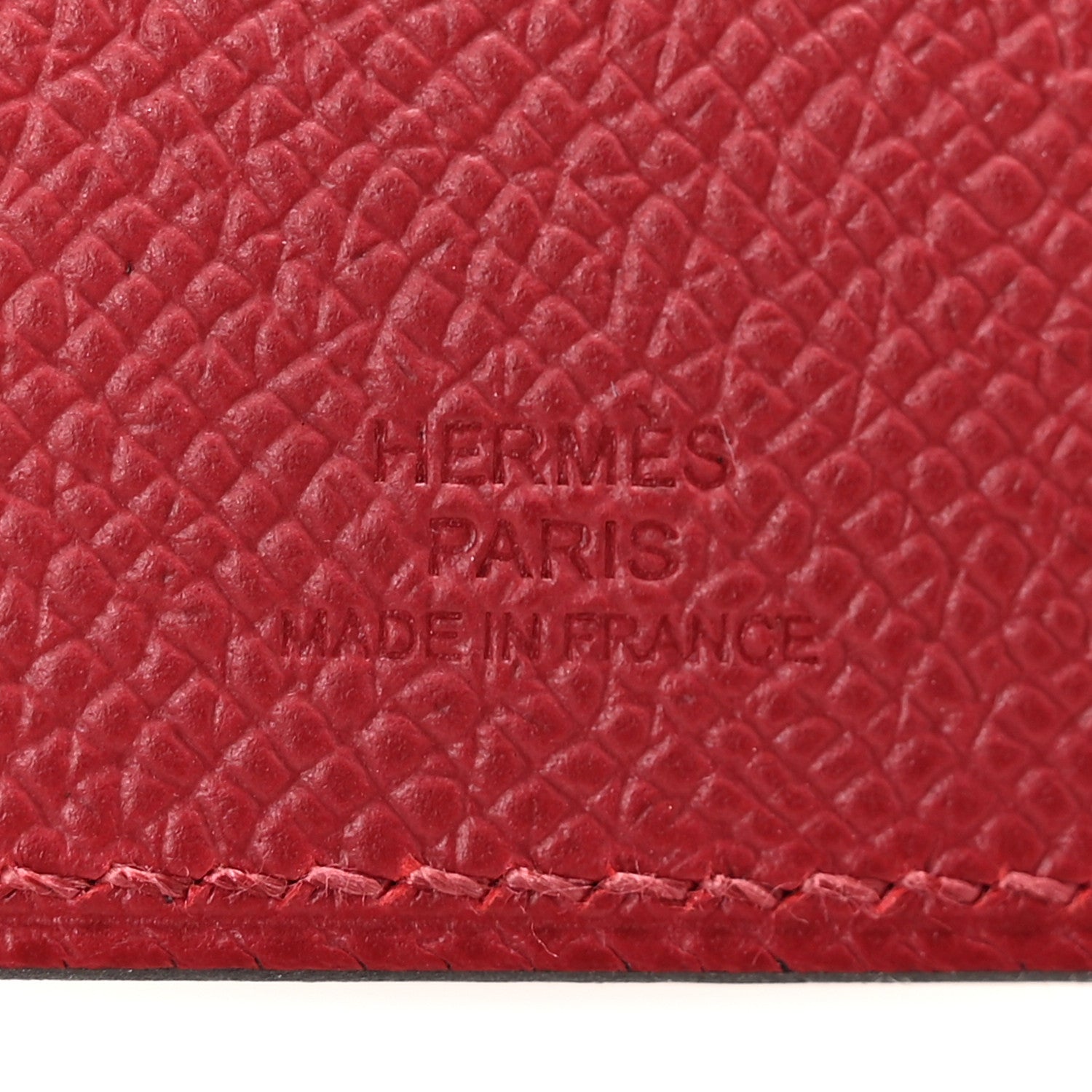 Hermes Epsom Tarmac Dot PM Passport Holder Rouge Grenat 6 of 7