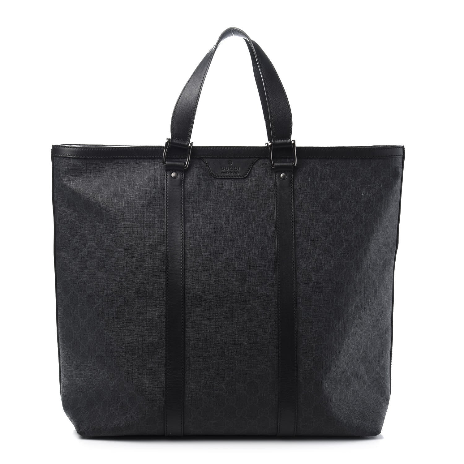 Gucci GG Supreme Monogram Tote Black Grey 1 of 14
