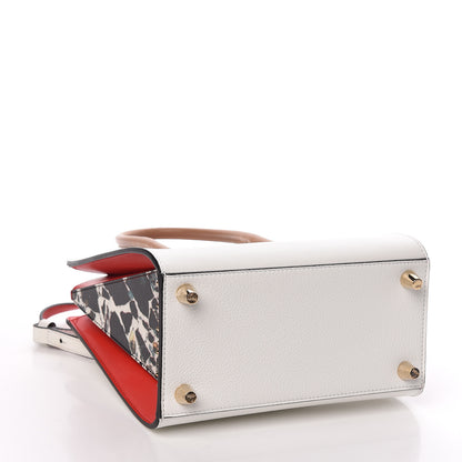 Christian Louboutin Calfskin Patent Studded Small Paloma White 4 of 10