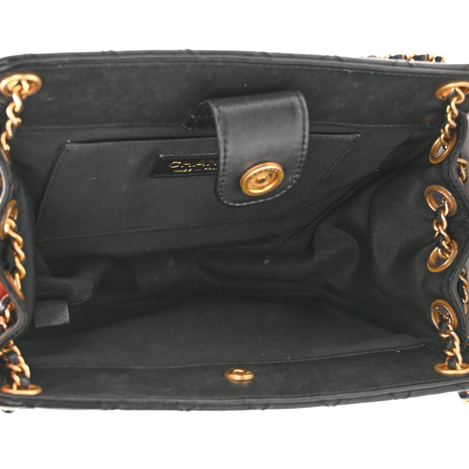 Chanel Calfskin Quilted CC Chain Accordion Tote Black 5 of 12