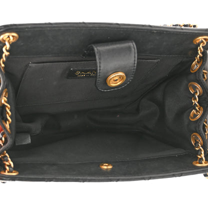 Chanel Calfskin Quilted CC Chain Accordion Tote Black 5 of 12