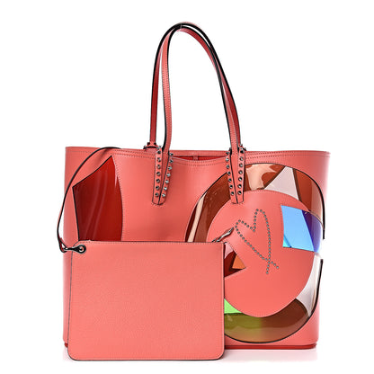 Christian Louboutin Calfskin PVC Love Spikes East West Cabata Tote Red 1 of 12