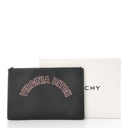 Givenchy Textured Coated Canvas Gothic Medium Cosmetic Pouch Black 9 of 9