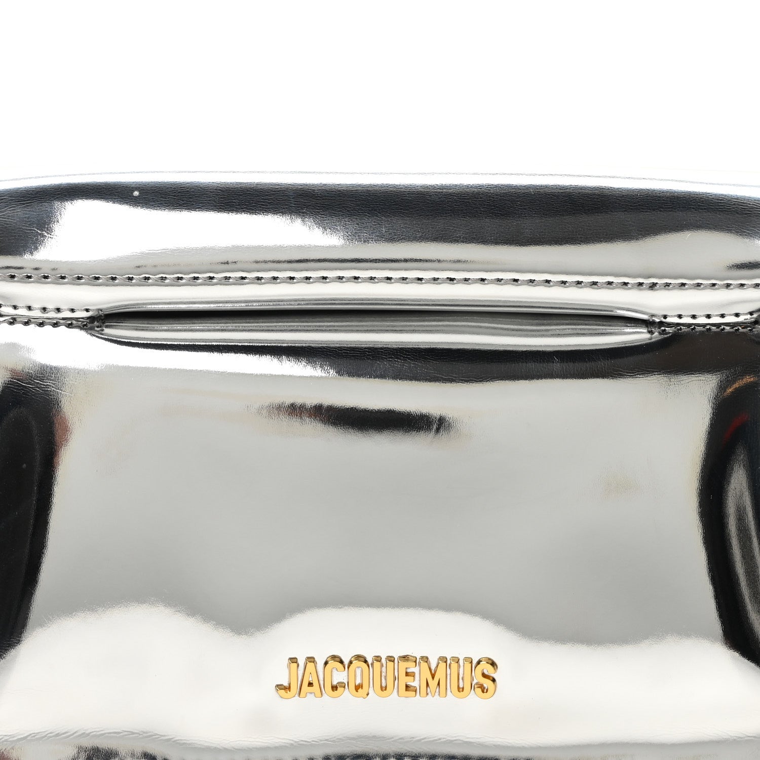 Jacquemus Metallic Patent Calfskin La Pochette Rond Carre Bag Silver 7 of 10