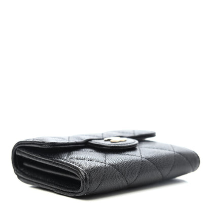 Chanel Caviar Quilted Flap Card Holder Wallet Black 3 of 4