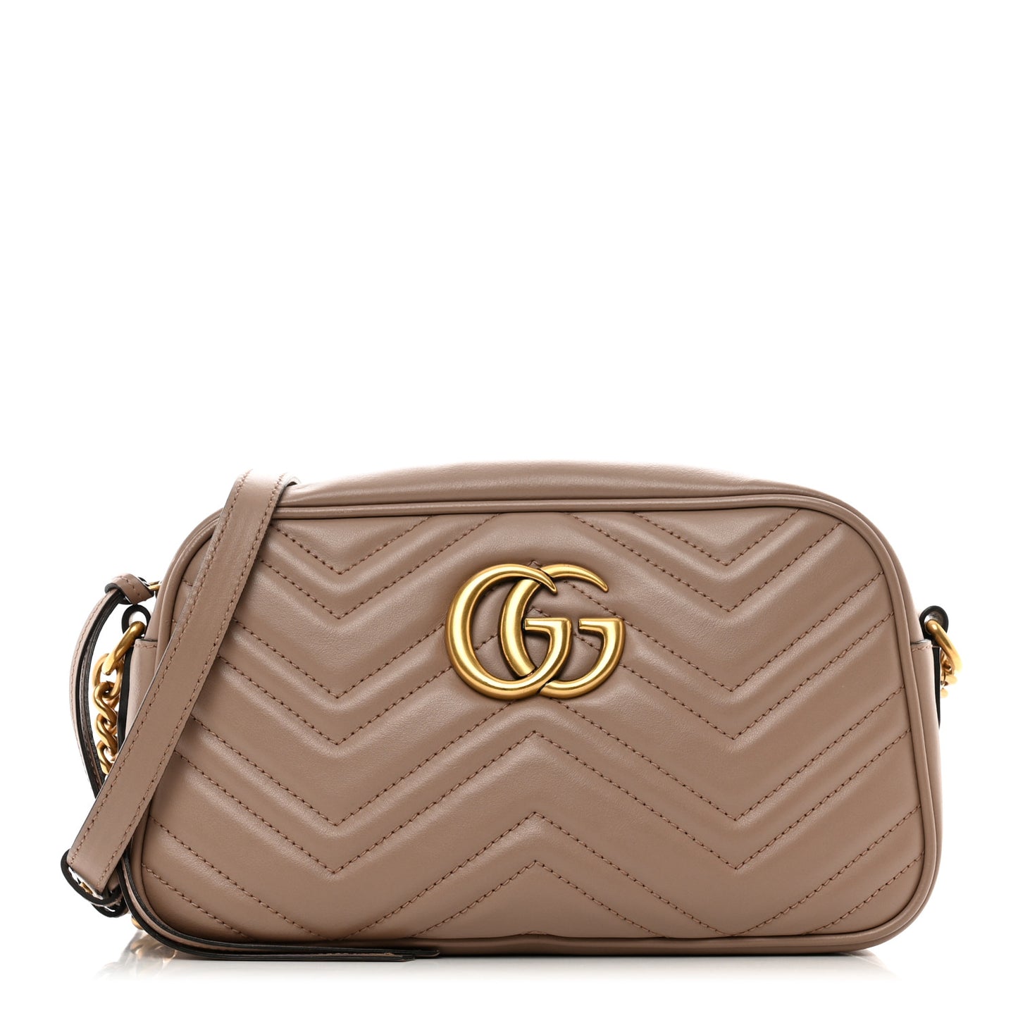 Calfskin Matelasse Small GG Marmont Chain Shoulder Bag Porcelain Rose