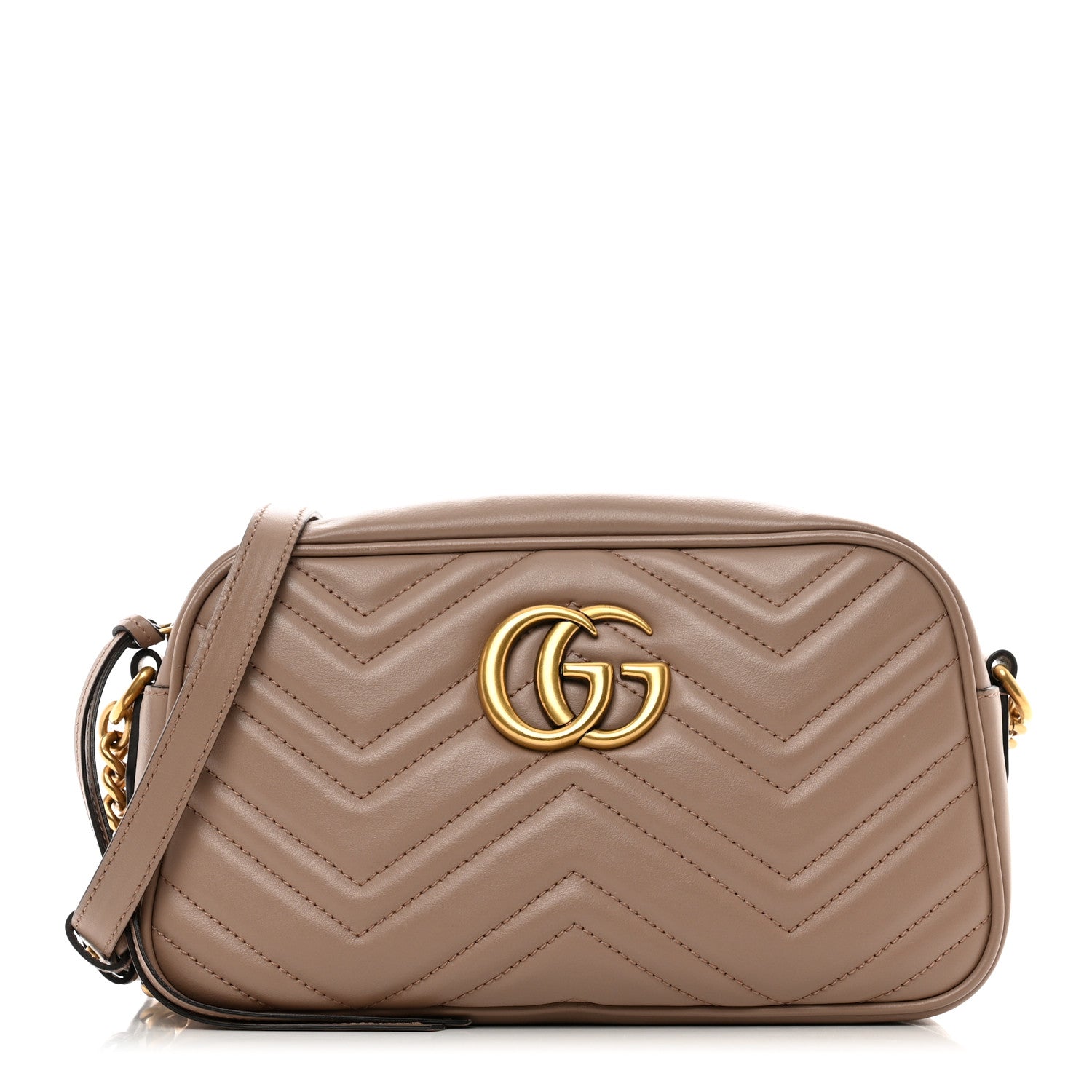 Gucci Calfskin Matelasse Small GG Marmont Chain Shoulder Bag Porcelain Rose 1 of 11