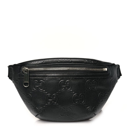 Gucci Calfskin GG Tennis Embossed Belt Bag Black 1 of 12