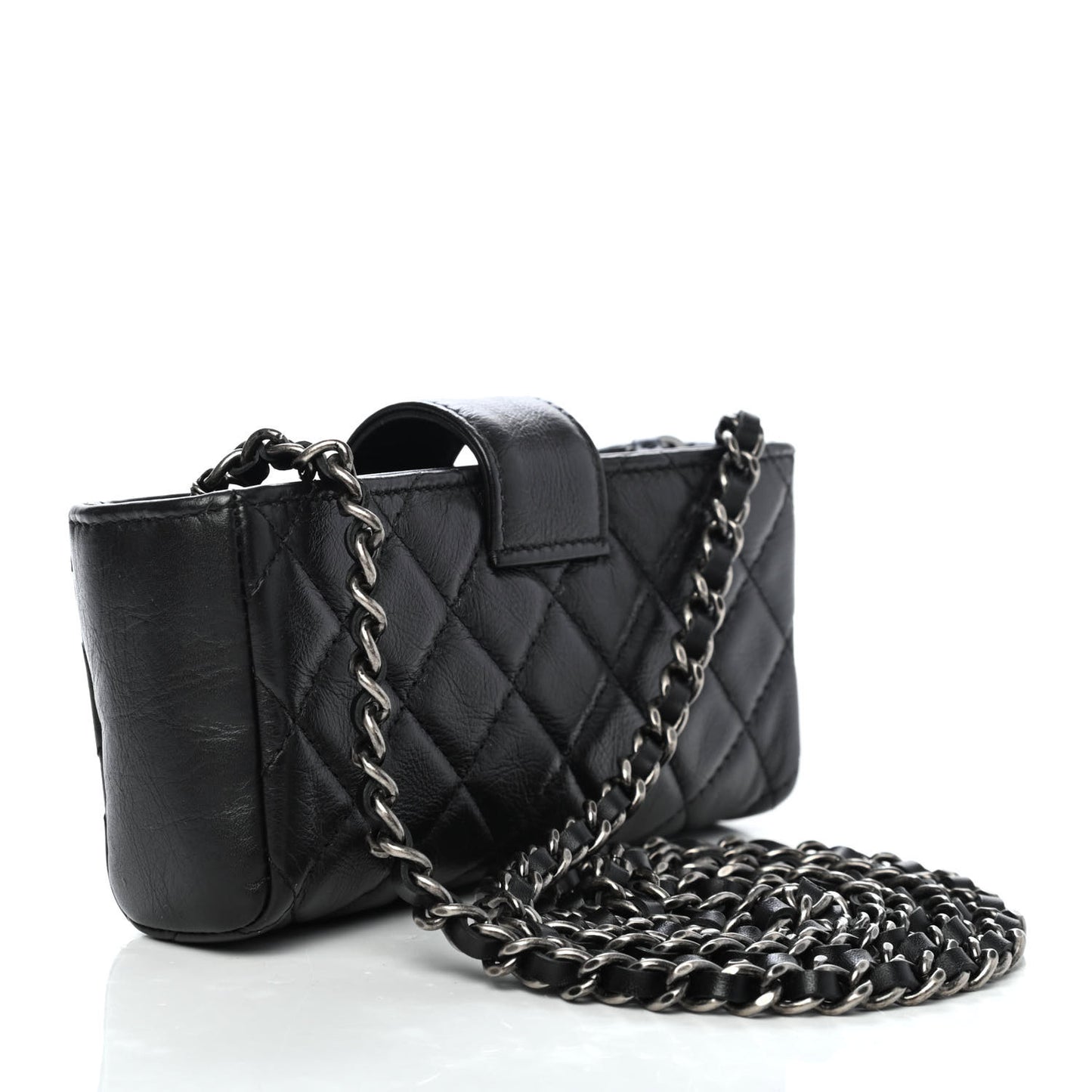 Aged Calfskin Lucky Charms 2.55 Reissue Mini Clutch With Chain Black