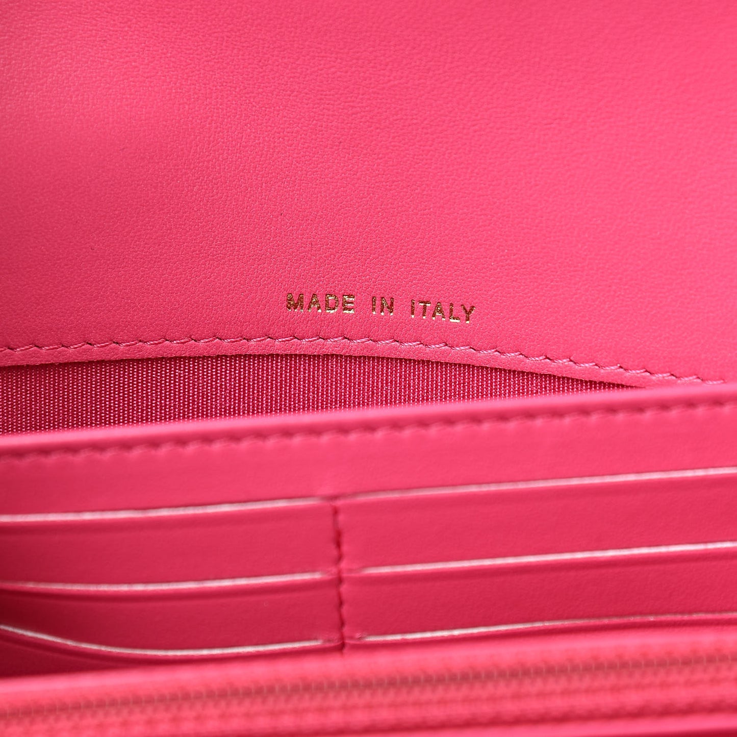Lambskin Quilted Boy Flap Wallet Fuchsia
