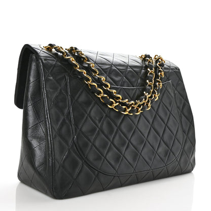 Chanel Lambskin Quilted XL Jumbo Single Flap Black 3 of 9