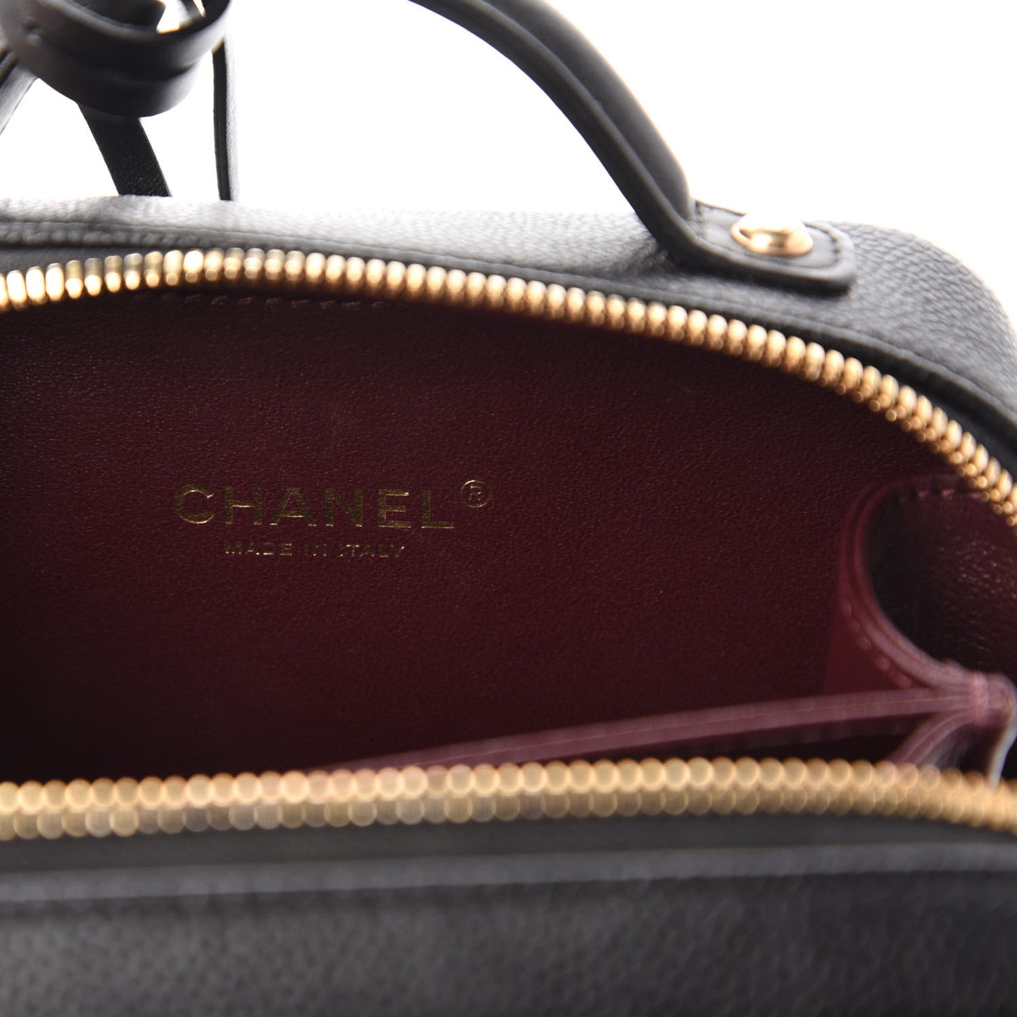 Caviar Quilted Small CC Filigree Vanity Case Black