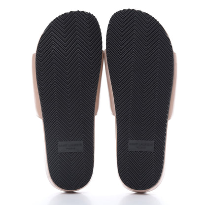 Saint Laurent Nappa Joan Slide Sandals 37.5 Nude 5 of 9