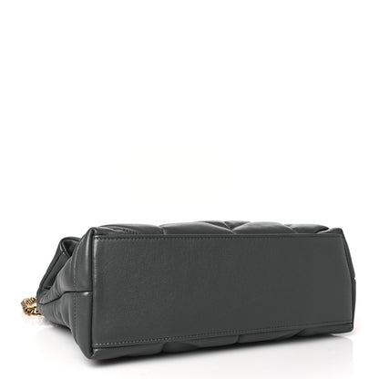 Saint Laurent Calfskin Quilted Small Loulou Puffer Monogram Chain Satchel Storm 4 of 10