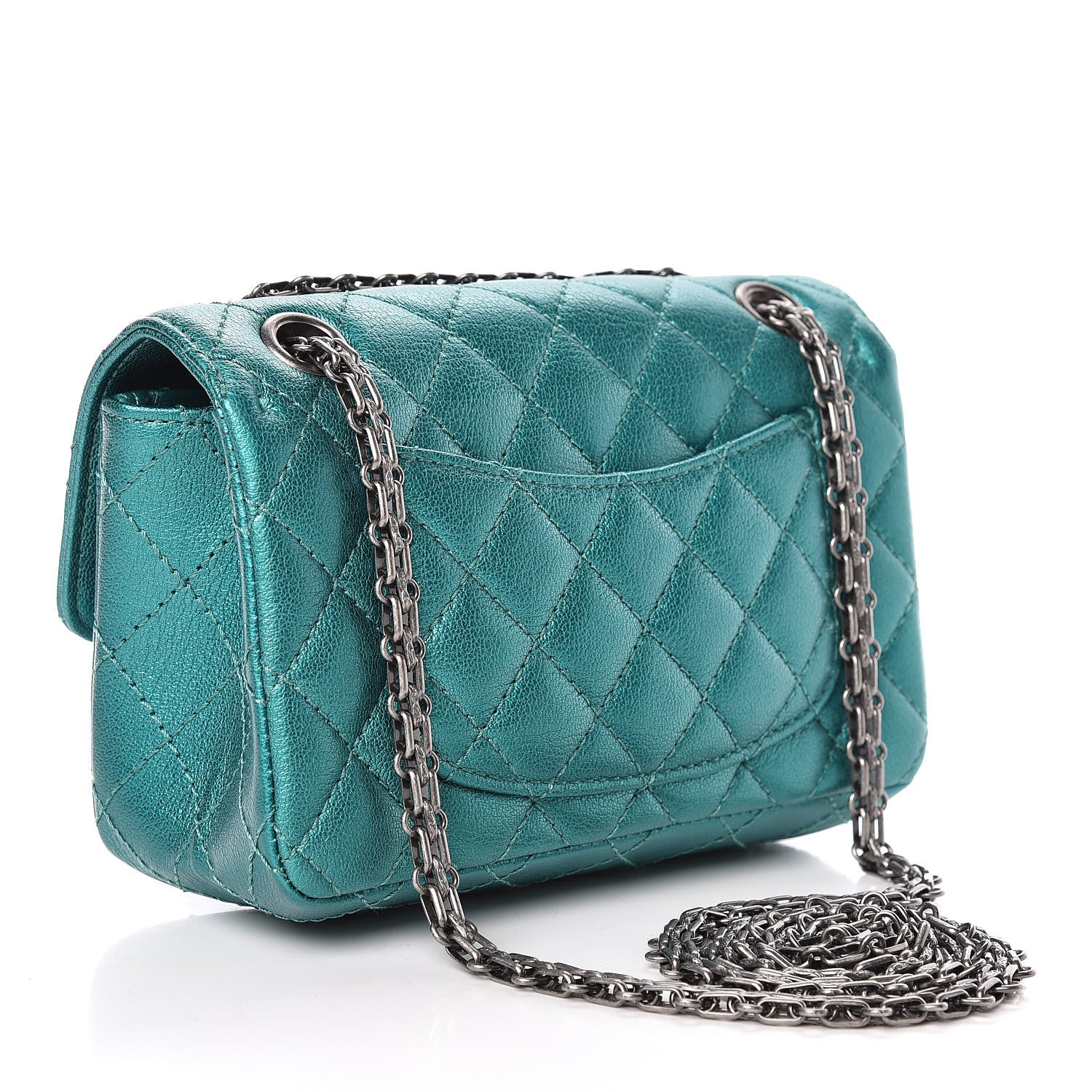 Chanel Metallic Sheepskin Quilted 2.55 Reissue Mini Flap Green 3 of 11