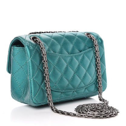 Chanel Metallic Sheepskin Quilted 2.55 Reissue Mini Flap Green 3 of 11