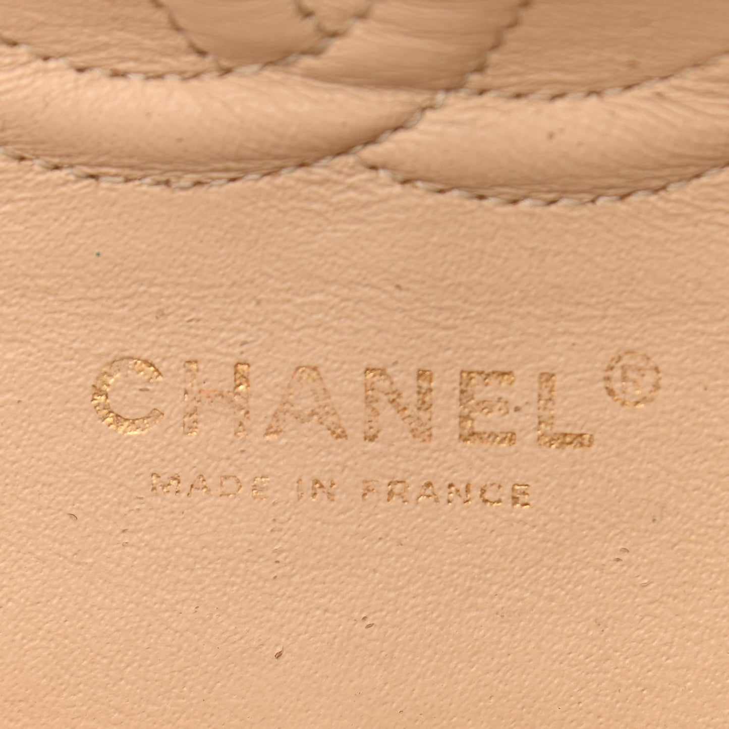 Caviar Quilted Medium Double Flap Beige