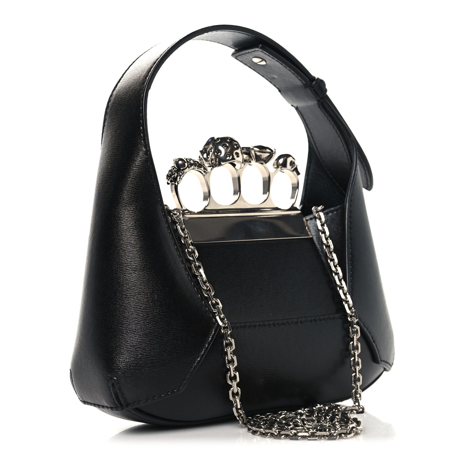 Alexander McQueen Calfskin Mini The Jeweled Hobo Black 3 of 11