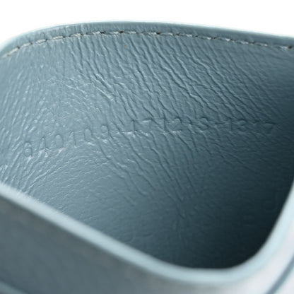 Balenciaga Grained Calfskin Neo Classic Silver Hardware City Card Holder Blue Grey 8 of 11
