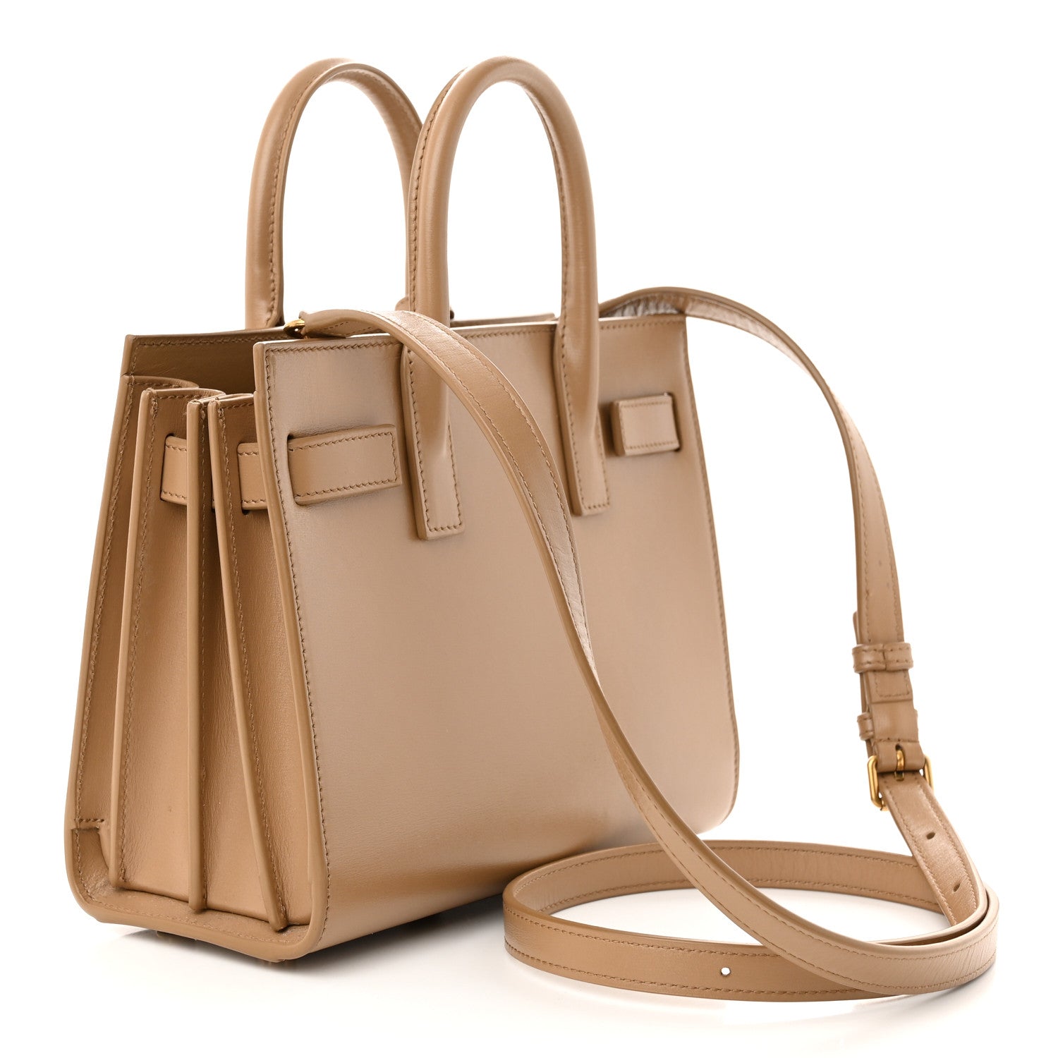 Saint Laurent Calfskin Nano Sac De Jour Dark Beige 3 of 12