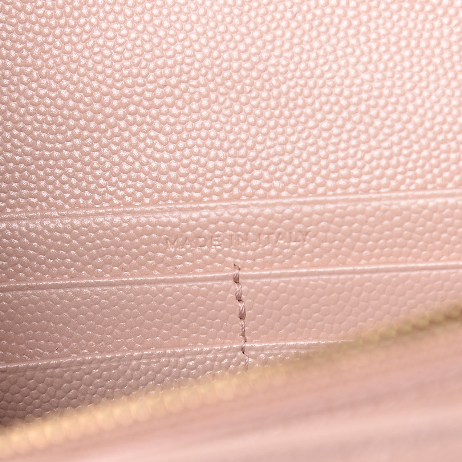 Saint Laurent Grain De Poudre Matelasse Chevron Monogram Chain Wallet Rose Antic 7 of 9