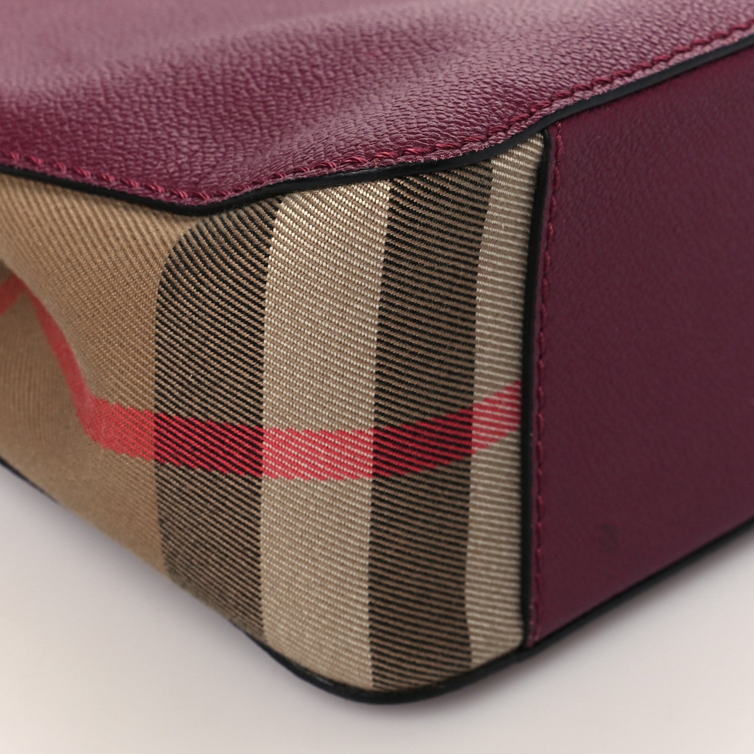 Burberry Soft Grain Calfskin House Check Small Helmsley Crossbody Dark Plum 7 of 8