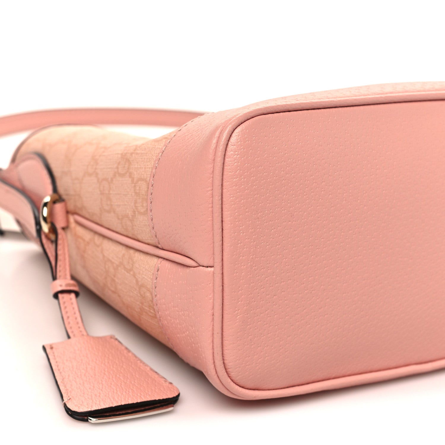 Gucci GG Supreme Monogram Textured Dollar Calfskin Web Small Ophidia Bucket Shoulder Bag Rose Pink 9 of 10