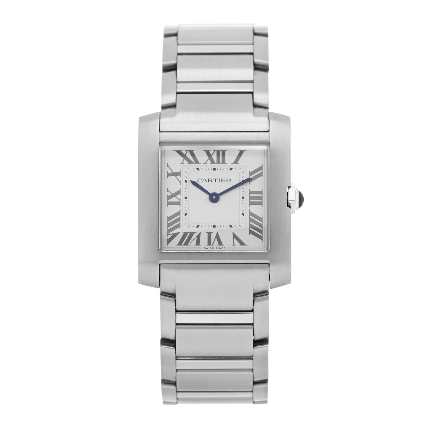Stainless Steel Diamond Bezel 27mm Tank Francaise Quartz Watch