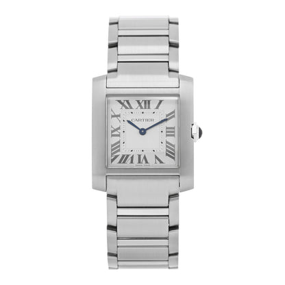Cartier Stainless Steel Diamond Bezel 27mm Tank Francaise Quartz Watch 1 of 5