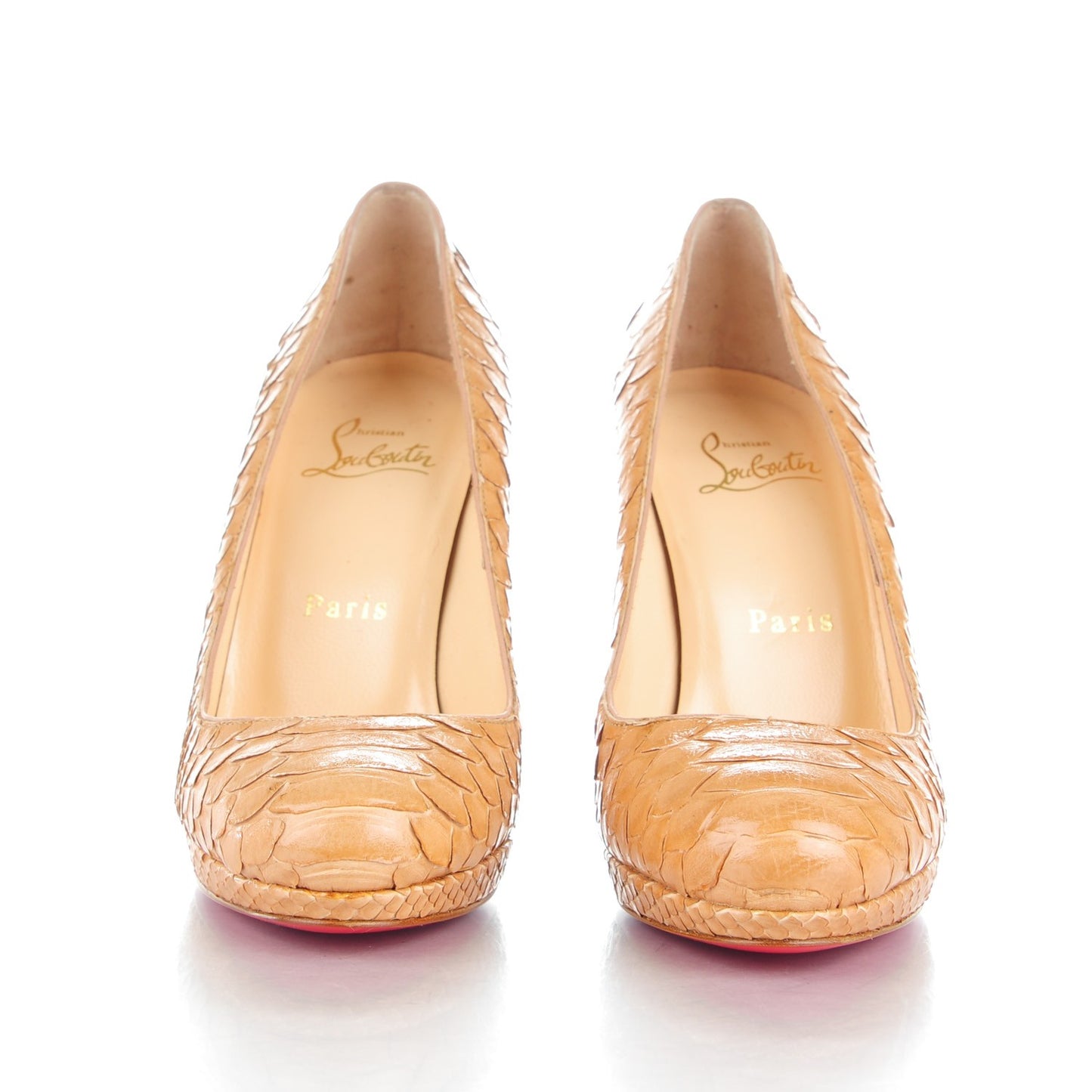 Python Crystal Grapi 120 Platform Pumps 36 Beige