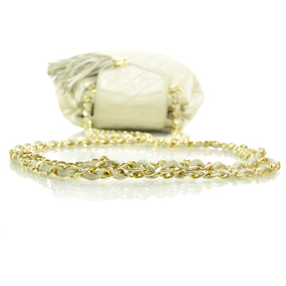 Chanel Quilted Lambskin Tassel Shoulder Bag Light Beige 5 of 9