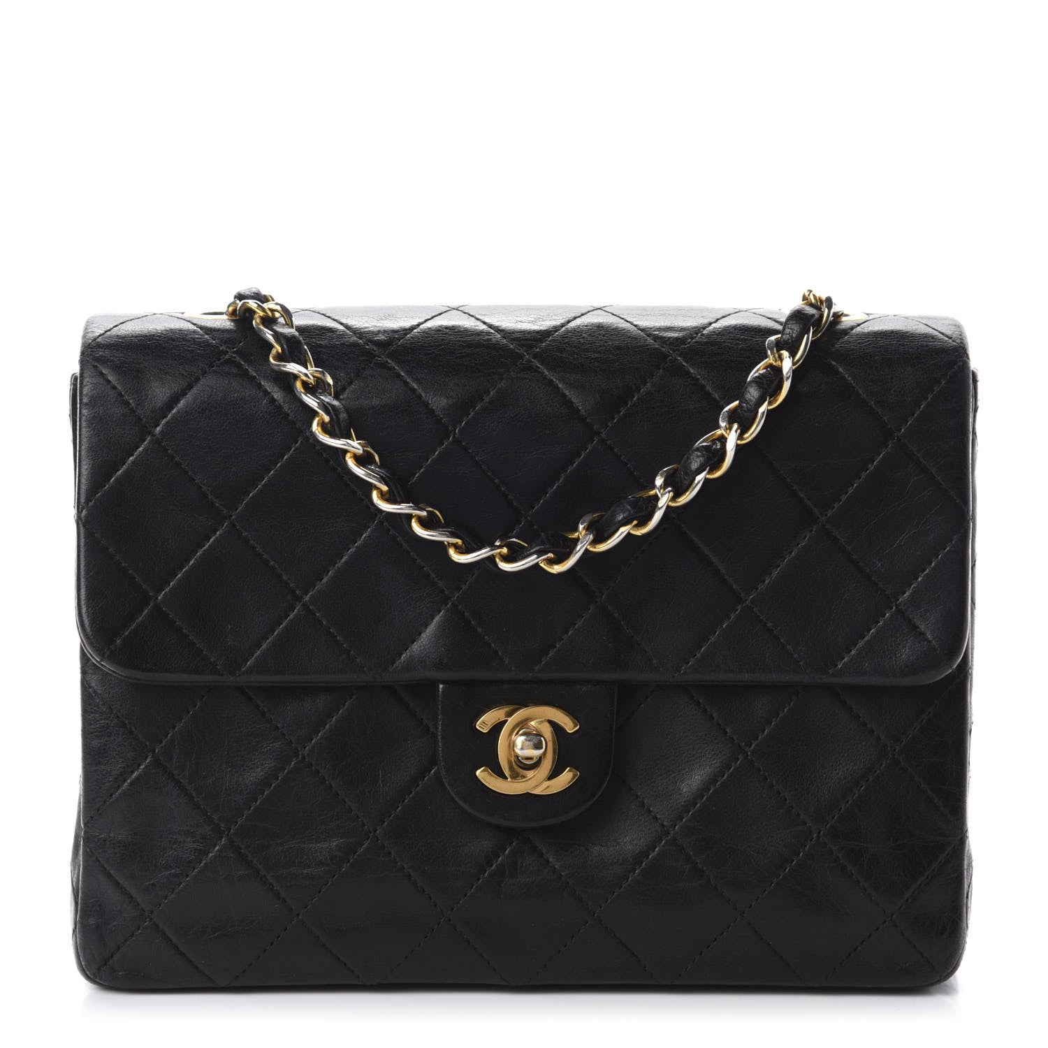 Chanel Lambskin Quilted Mini Square Flap Black 1 of 13