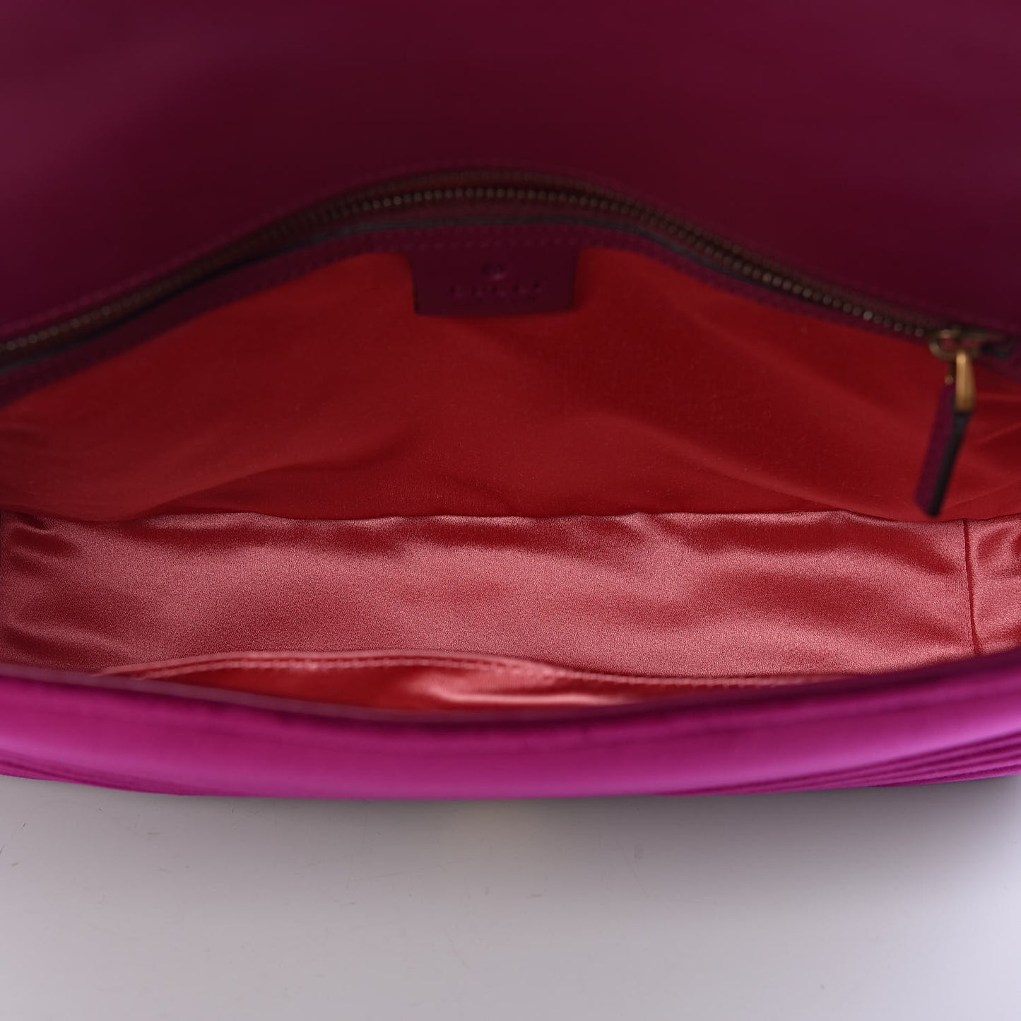 Velvet Matelasse Medium GG Marmont Shoulder Bag Fuchsia Violet Cyclamen