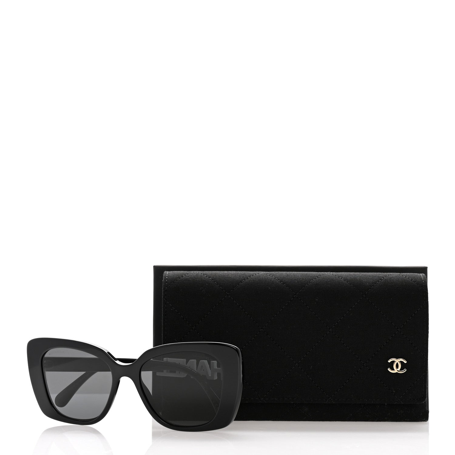 Chanel Acetate Strass Square Sunglasses 5422-B Black White 9 of 9