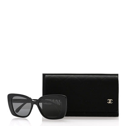 Chanel Acetate Strass Square Sunglasses 5422-B Black White 9 of 9