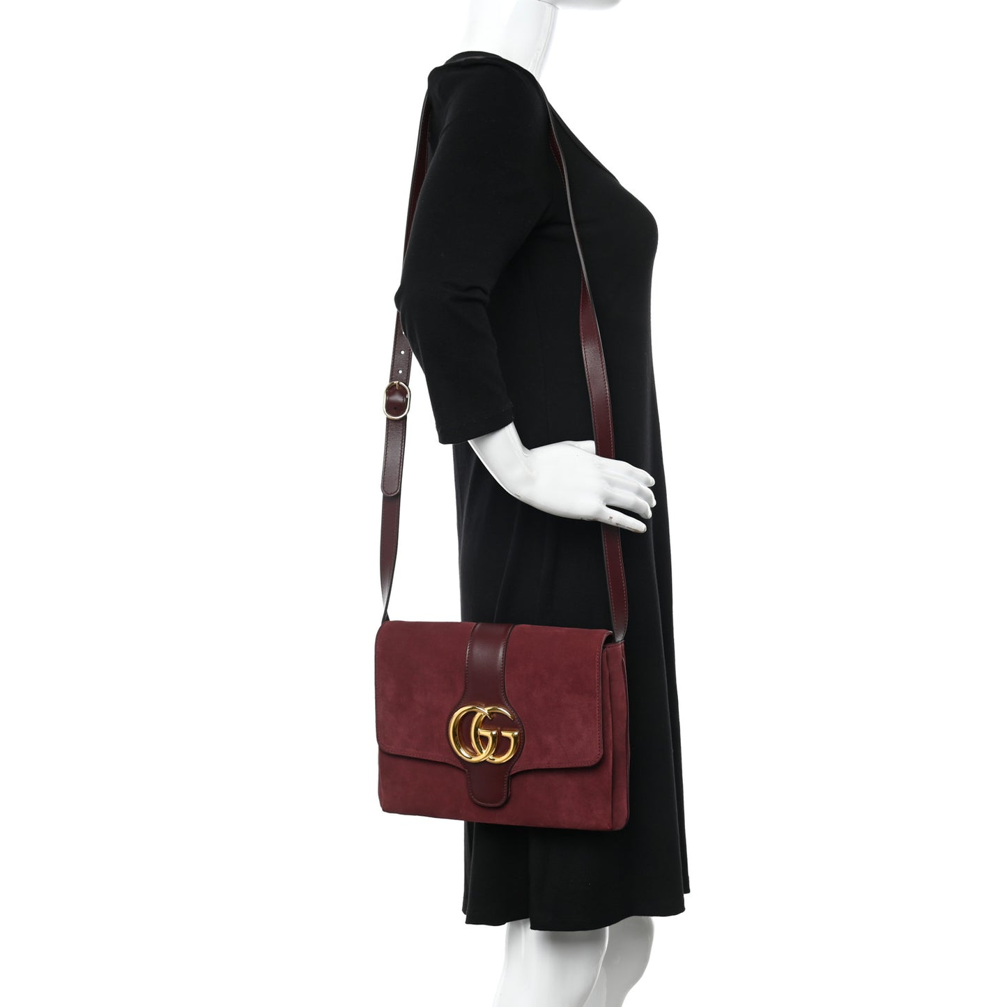 Suede Medium Arli Flap Shoulder Bag Vintage Bordeaux