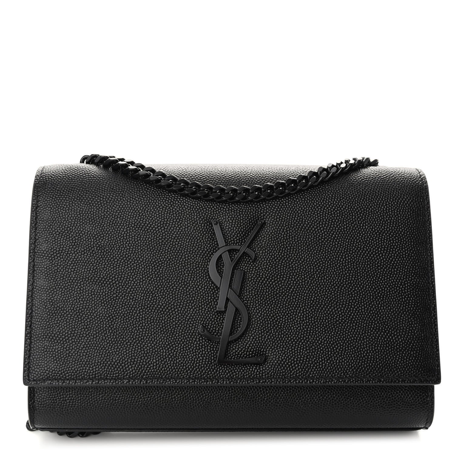 Saint Laurent Grain De Poudre Small Monogram Monochrome Kate Satchel Black 1 of 10