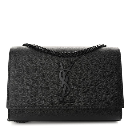 Saint Laurent Grain De Poudre Small Monogram Monochrome Kate Satchel Black 1 of 10
