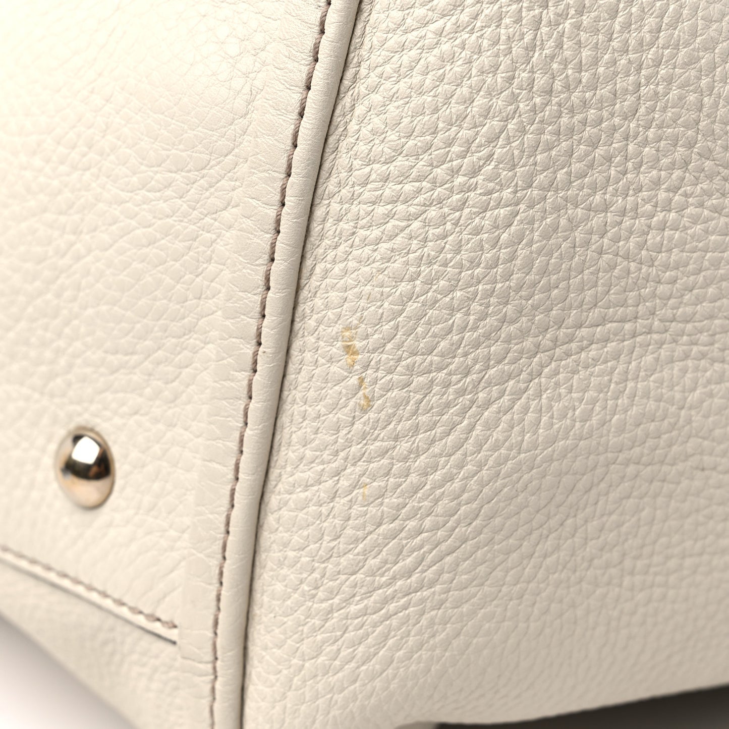 Pebbled Calfskin Large Soho Shoulder Bag Off White