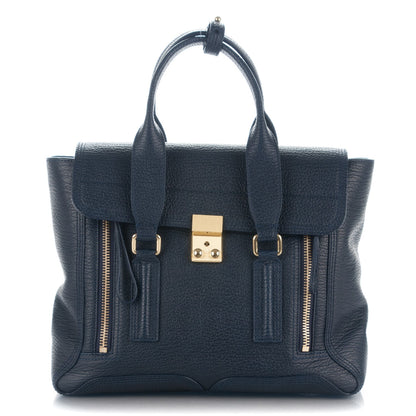 3.1 Phillip Lim 3.1 Textured Calfskin Medium Pashli Satchel Ink 1 of 7